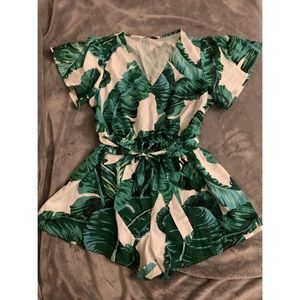 Tropical Print Romper